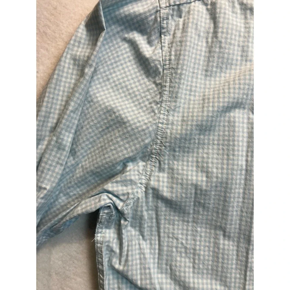 Gymboree Kids Boys Light Blue Gingham Check Button Down‎ Shirt XXL Long Sleeve